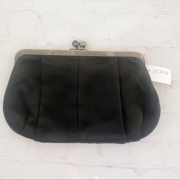 J. Crew Handbags - [J. Crew] NWT espresso satin clutch bag purse